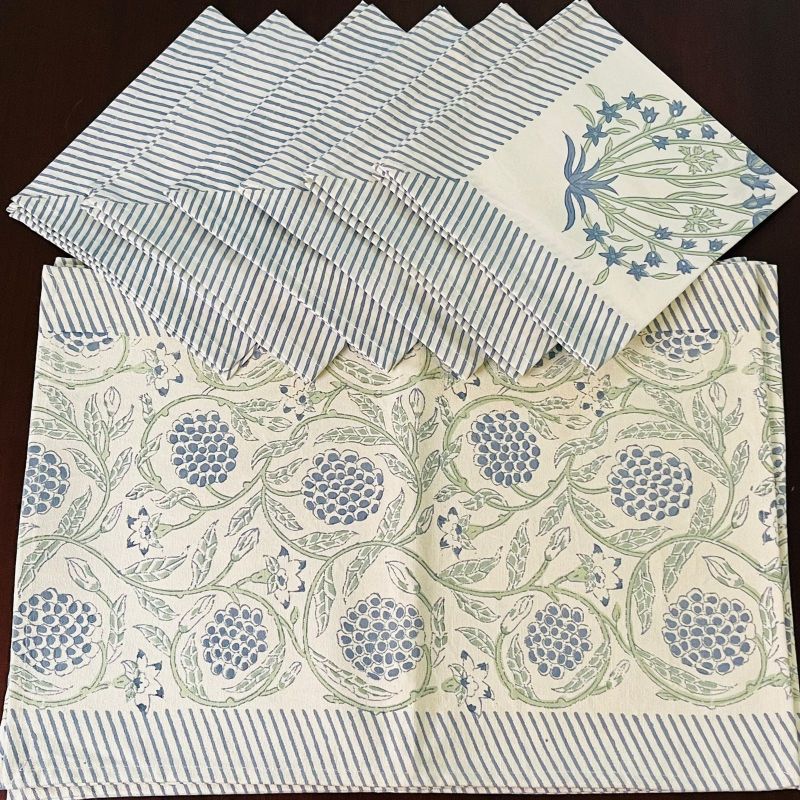 Canvas Cotton Table Mats & Napkin Sets (Pack of 6)