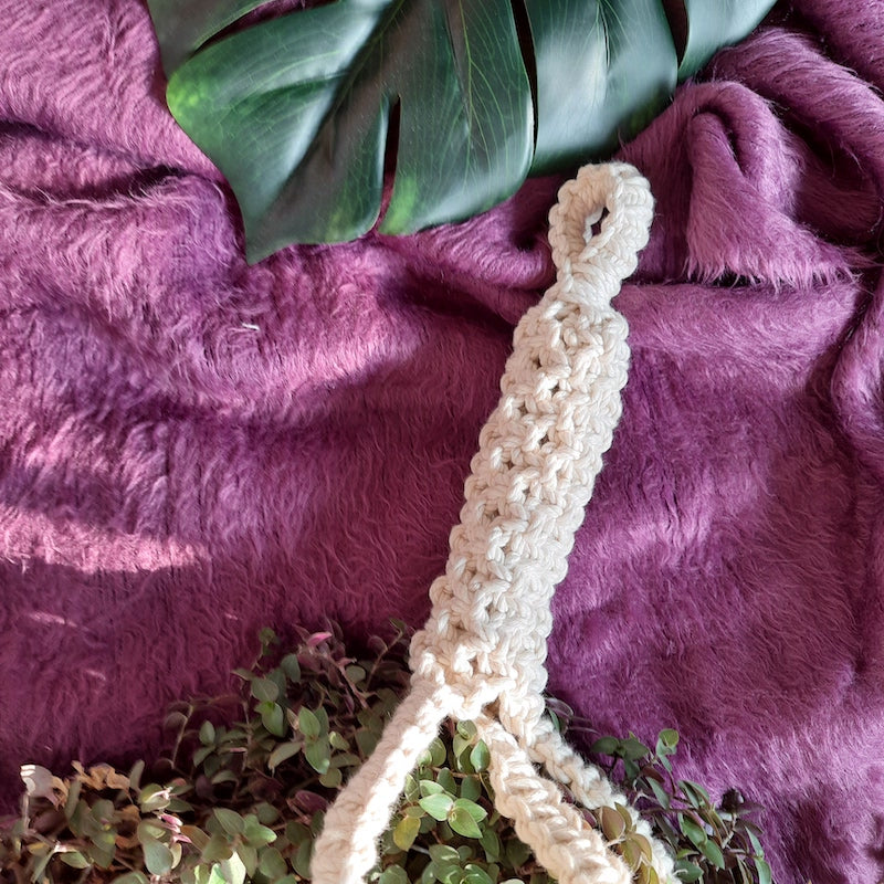 Yellow Hand-knotted Ceramic Bird with Macrame Hanging