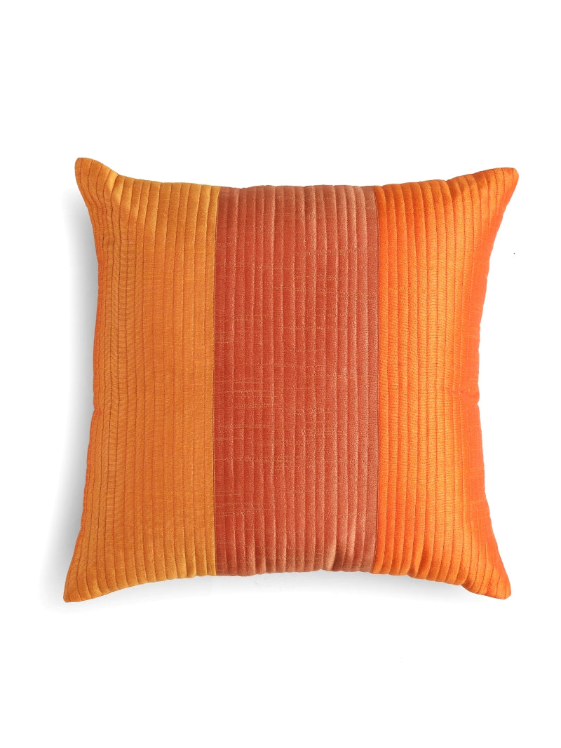 Square Pintuck Cushion Cover Orange & Mustard Hues