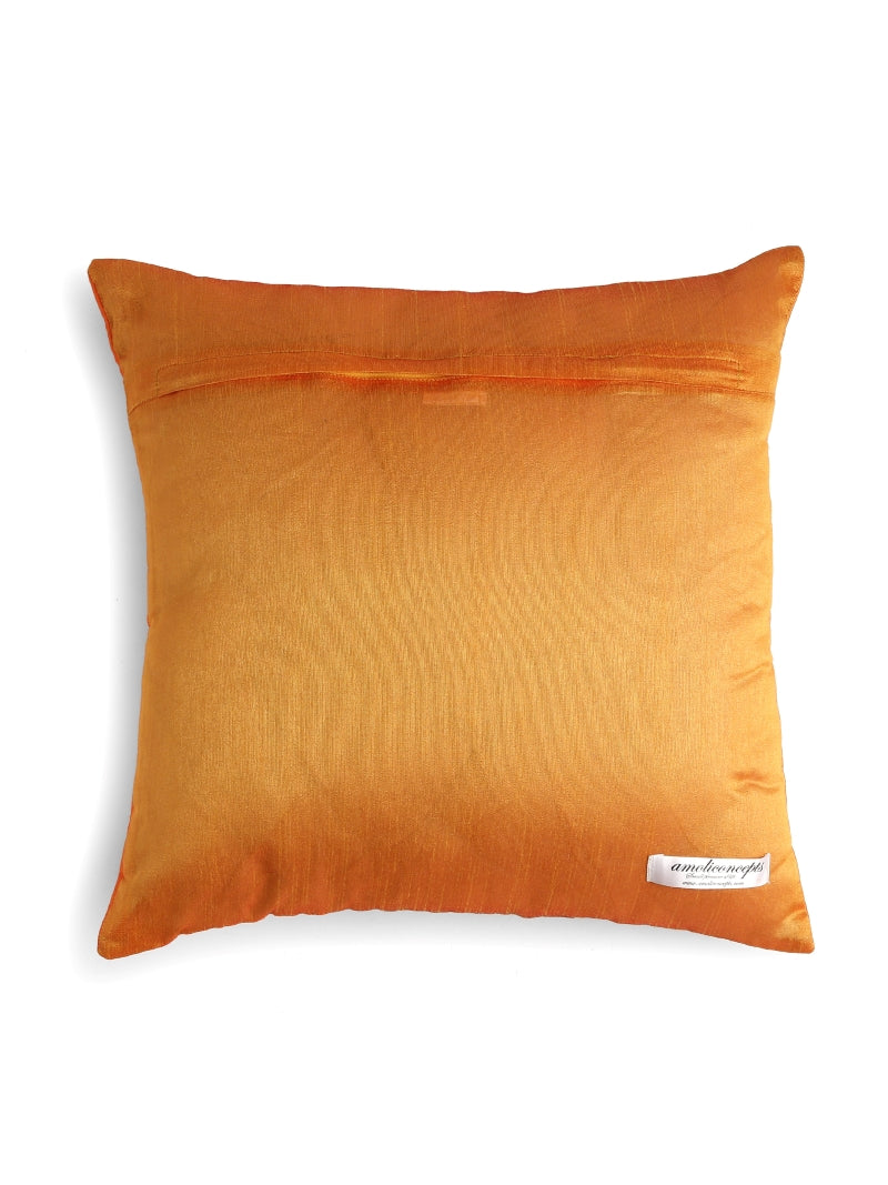 Square Pintuck Cushion Cover Orange & Mustard Hues