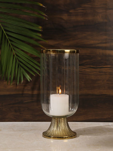 Shop Peach And Gold Glass Candle Holder Large – Amoliconcepts -  Amoliconcepts