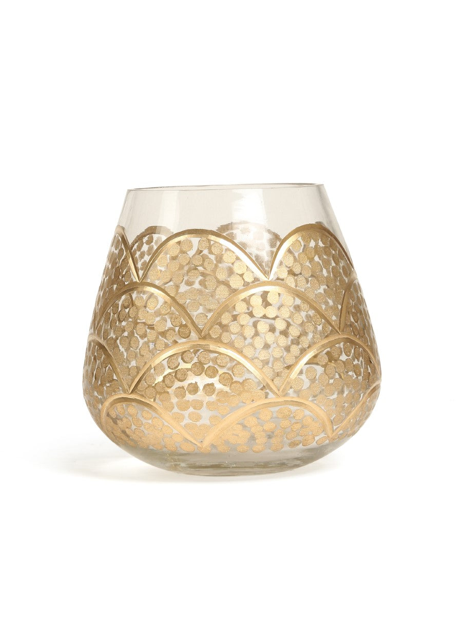 Elegant Votive With Gold Paint