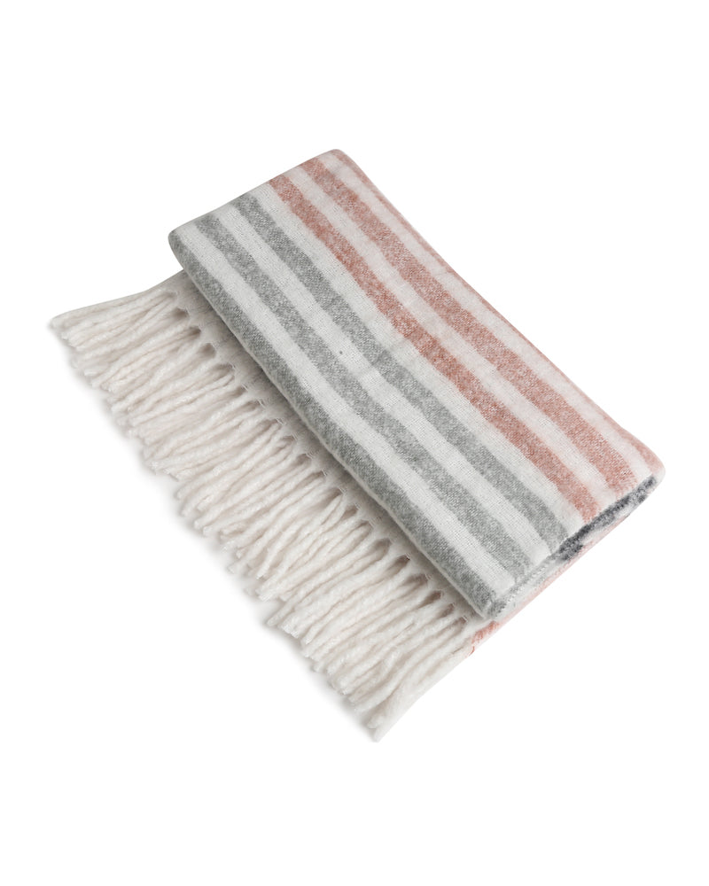 Pink & Blue Brushed Soft Wool Throw