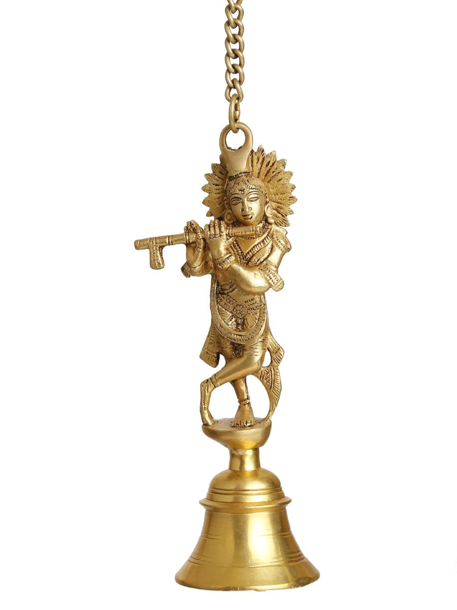 Brass Krishna Bell With Chain