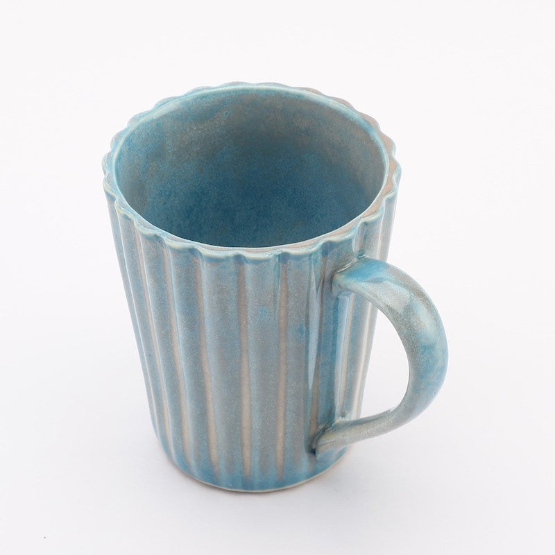 Sky Blue Glazed Coffee Mugs (Set of 6)