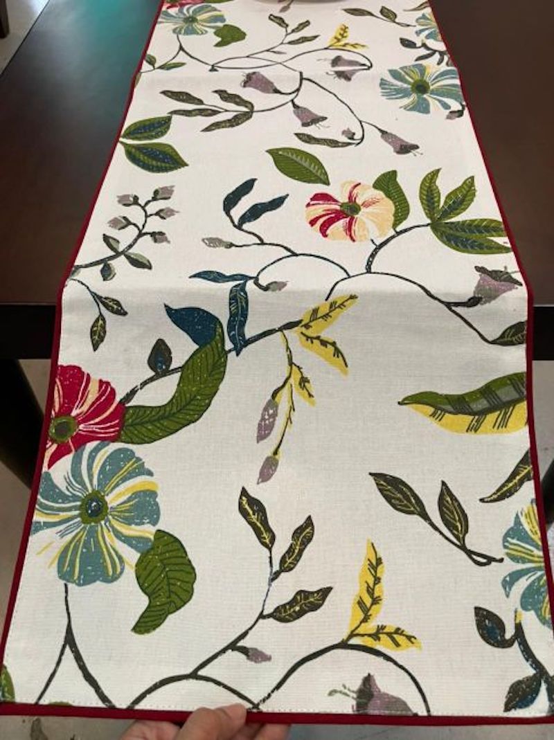 White Floral Table Runner