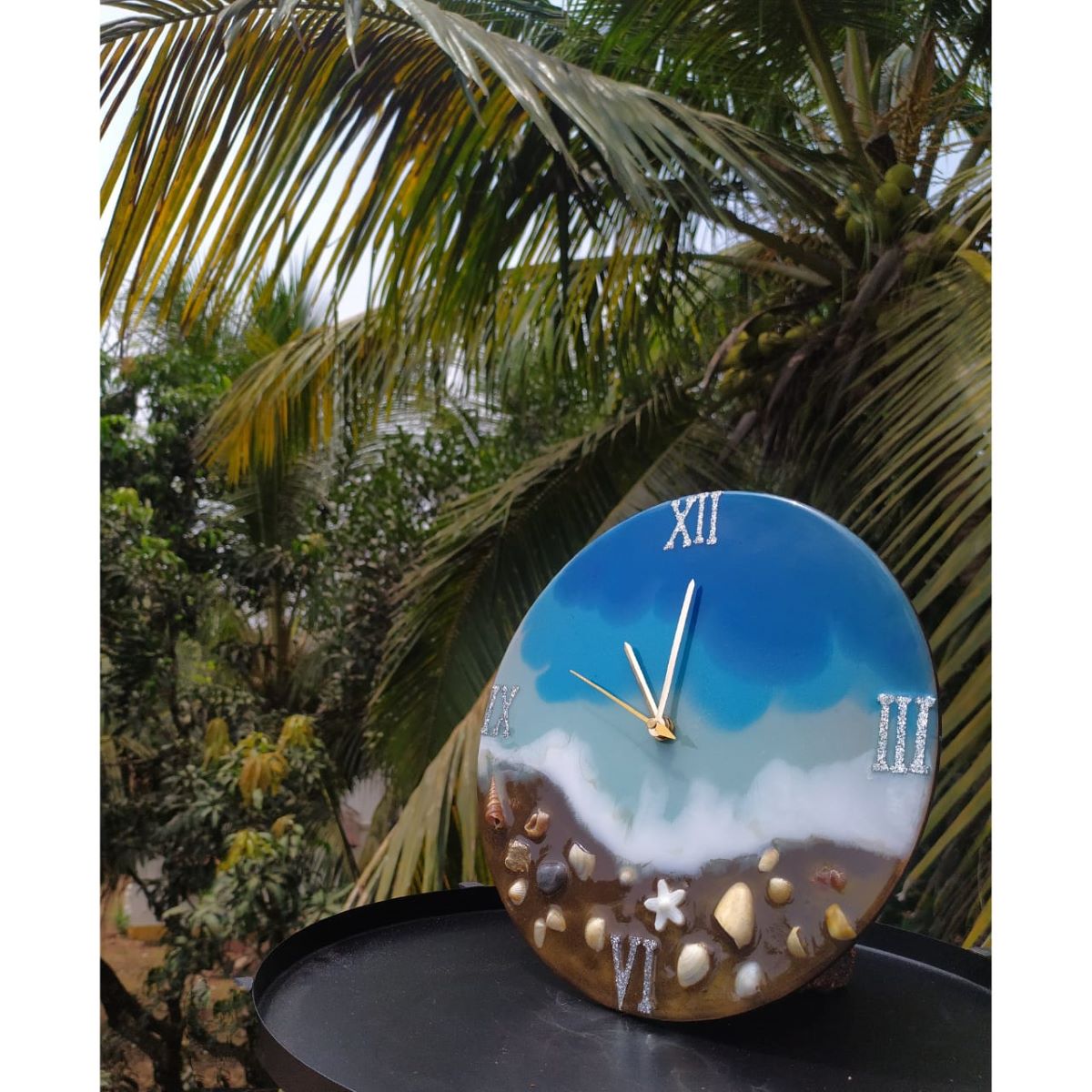 Resin Oceanic Wall Clock (Dia 10")